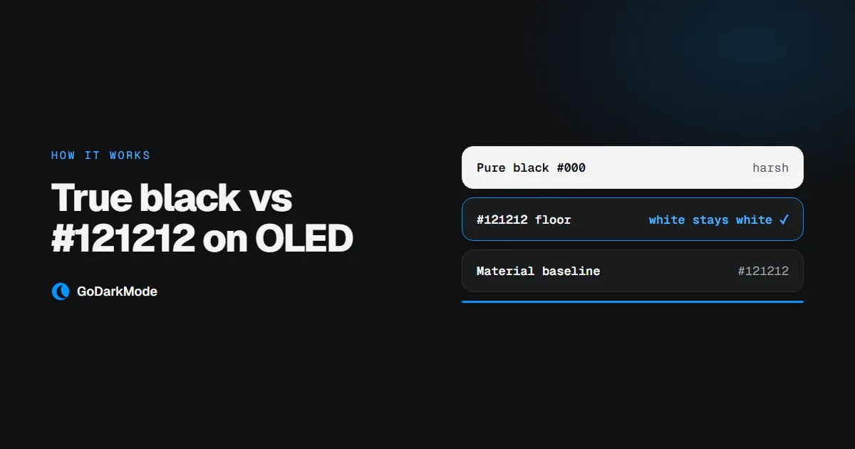 True Black vs #121212: What Dark Mode Should Do on an OLED Screen